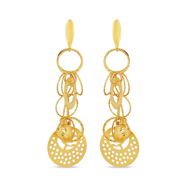 Stylish Danglers and Drops in Yellow Gold