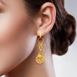Stylish Danglers and Drops in Yellow Gold