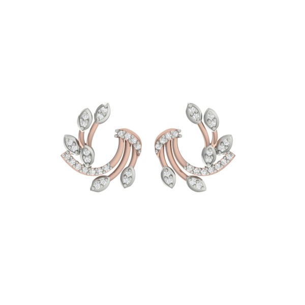 CHANDBALI STUDS WITH TOUCH OF LEAF & TRUNK  CHANDBALI STUDS WITH TOUCH OF LEAF & TRUNK