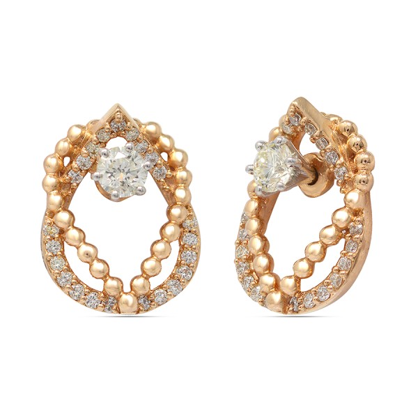 Trendy Studs and Tops in Rose Gold