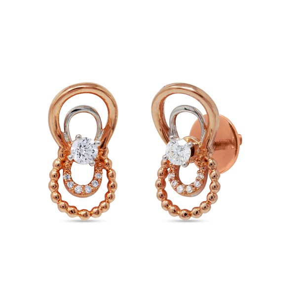 Modern Studs and Tops in Rose Gold