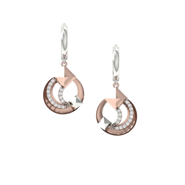OVERLAPPING DIAMOND LANE SPHERE BALI STYLE EARRING 